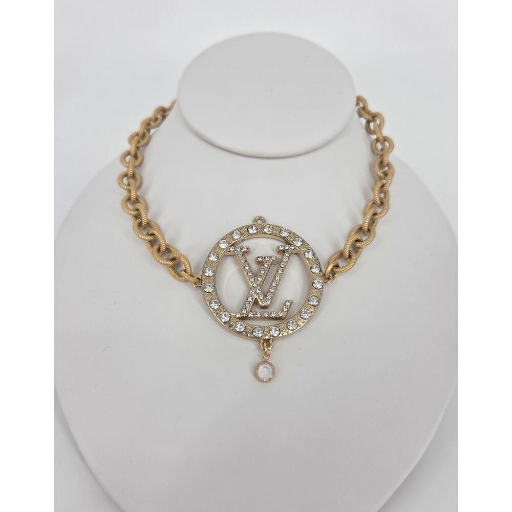 Idlewild Jewelry Couture Authentic Louis Vuitton Vintage Button Charm Necklace